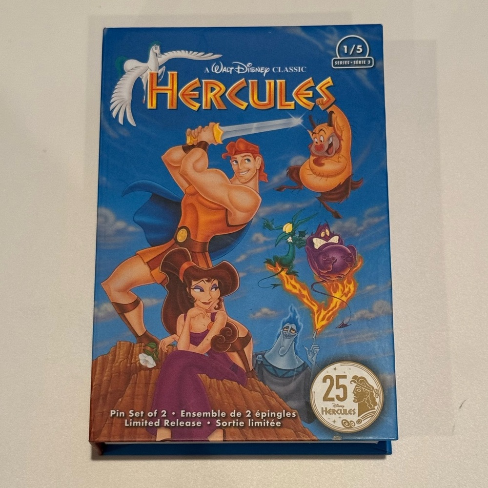 NEW DISNEY HERCULES VHS PIN SET LIMITED RELEASE